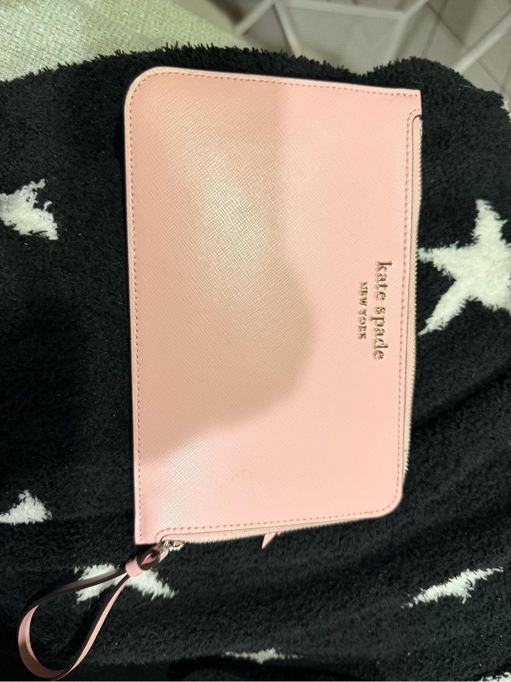 kate spade Light Pink Saffiano Leather Wristlet Clutch